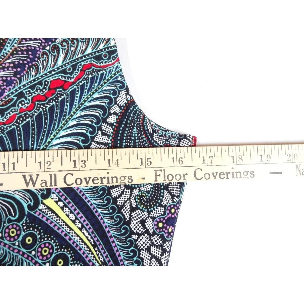 Soma Maxi Dress Womens Medium Multi Paisley Boho Sleeveless Stretch Casual Beach